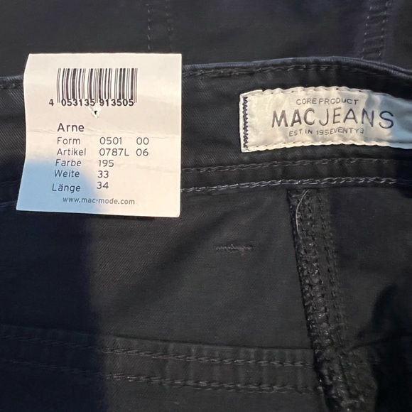 Mac Jeans Arne 5 Pocket Black Size 33x34 NWT - Picture 7 of 10